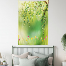 Colorful Tulips Tree Tapestry