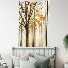 Bare Branches Fall Leaves Tapestry