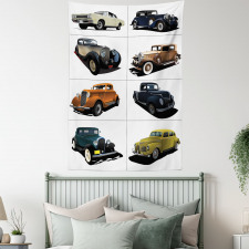 Collage of Fifties Car Tapestry