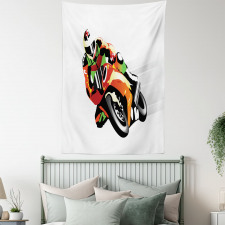 Motorcycle Racer Sport Tapestry