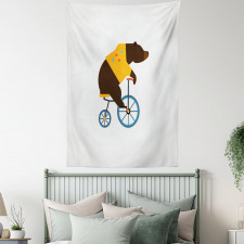 Bear Bicycle Circus Tapestry