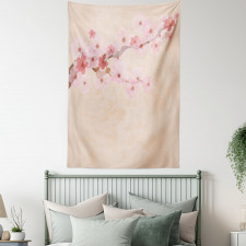 Pink Cherry Blossoms Tapestry