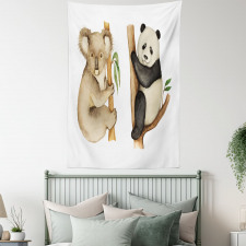Koala Panda Watercolor Tapestry