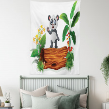 Baby Panda Posing Tapestry