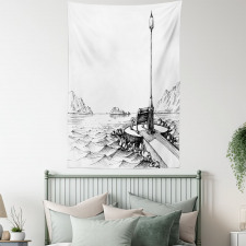 Bench Lantern Ocean Tapestry