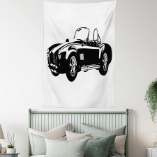 Classic Car Silhouette Tapestry