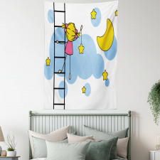 Girl Ladder with Star Tapestry