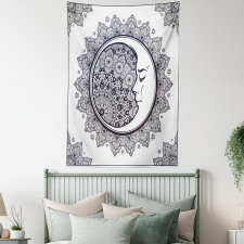 Boho Star Moon Mandala Tapestry