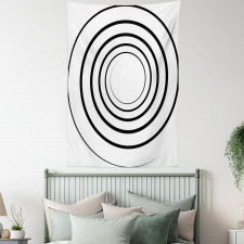 Spiral Shape Monochrome Tapestry