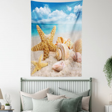 Shells on Tropic Beach Tapestry