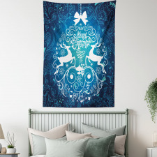 Deer and Floral Ornaments Tapestry