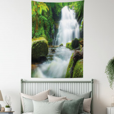 Watercolor Stream Jungle Tapestry