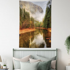 River in Morning View Tapestry