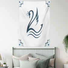 Swan with Curves Tapestry