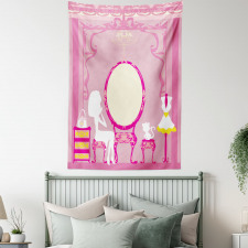 French Lady Cat Mirror Tapestry