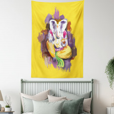 Elephant Figure Grunge Art Tapestry