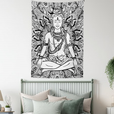 Third Eye Mandala Sketch Tapestry