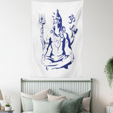 Sacred Ritual Lotus Pose Tapestry