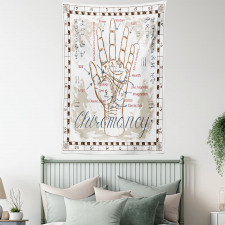 Vintage Chiromancy Chart Tapestry