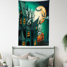 Halloween Haunted Castle Tapestry