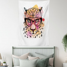 Modern Hipster Leopard Tapestry