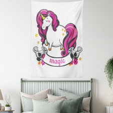 Unicorn with Pink Hair Tapestry