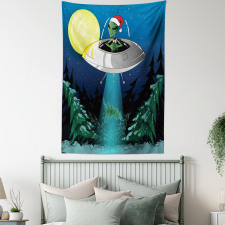 Alien Christmas Art Tapestry