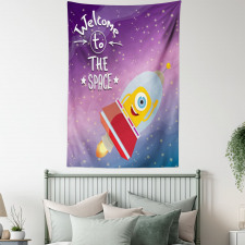 Spaceship Alien Kids Tapestry