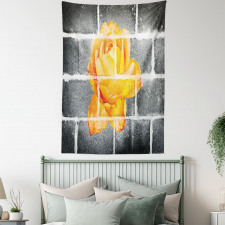 Warm Rose Brick Wall Tapestry