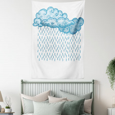 Rain Cloud Sketch Fall Tapestry