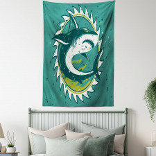 Shark Hunter Marine Art Tapestry