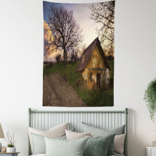 Battered Stone House Tapestry