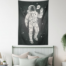 Cartoon Astronaut Space Tapestry