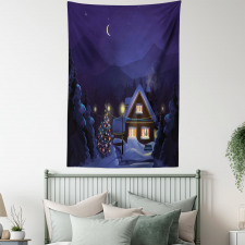 Winter Home and Tree Tapestry