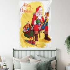 Kid and Santa Gifts Tapestry