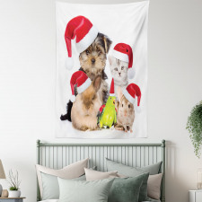 Christmas Theme Pets Tapestry