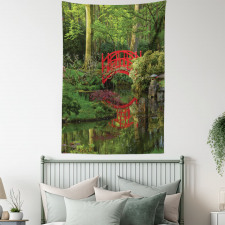 Chinese Bridge in a Forest Tapestry