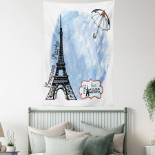 Watercolor Paris Tapestry