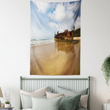 Antique Rusty Ship Wreck Tapestry