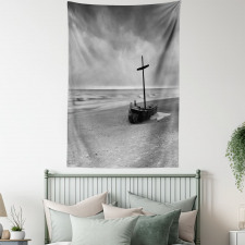 Wreck Boat on the Beach Tapestry