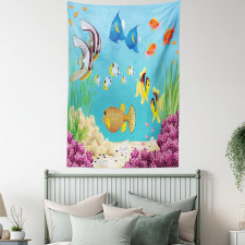 Cartoon Underwater Theme Tapestry
