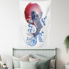 Carp on Flag Tapestry