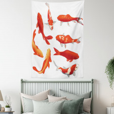 Koi Shoal Chinese Animal Tapestry