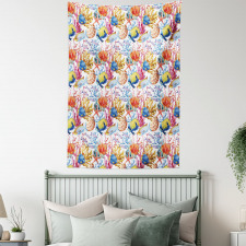 Coral Reef Scallop Shells Tapestry