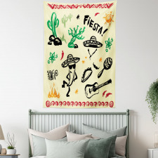 Taco Fiesta Guitar Tapestry