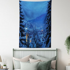 Winter Forest Trees Tapestry