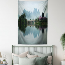 Japanese Lake View Tapestry