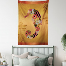 Seahorse Ornate Floral Tapestry