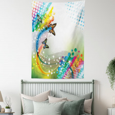 Flying Color Butterfly Tapestry