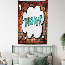 Words Cracked Brick Wall Tapestry